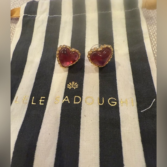 Lele Sadoughi Candy Heart Stud Earrings - Picture 3 of 3